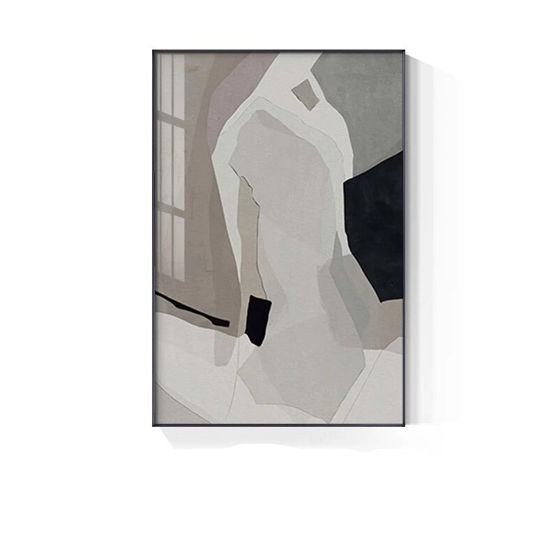 Abstract Geometric Color Block Wall Art Fine Art Canvas Prints Modern Neutral Color Pictures For Living Room Home Office Hotel Room Decor
