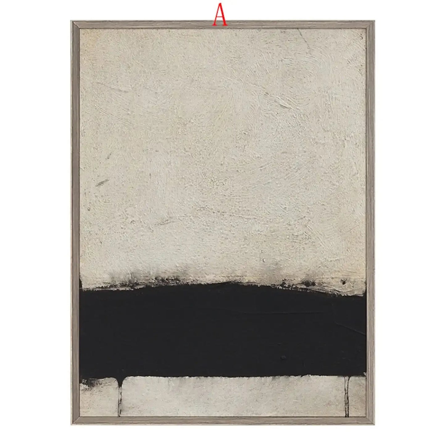 Hand Painted Modern Abstract Beige Black Minimalist Wall Art For Living Room Bedroom Home Office Decor - Acrylic Painting On Canvas