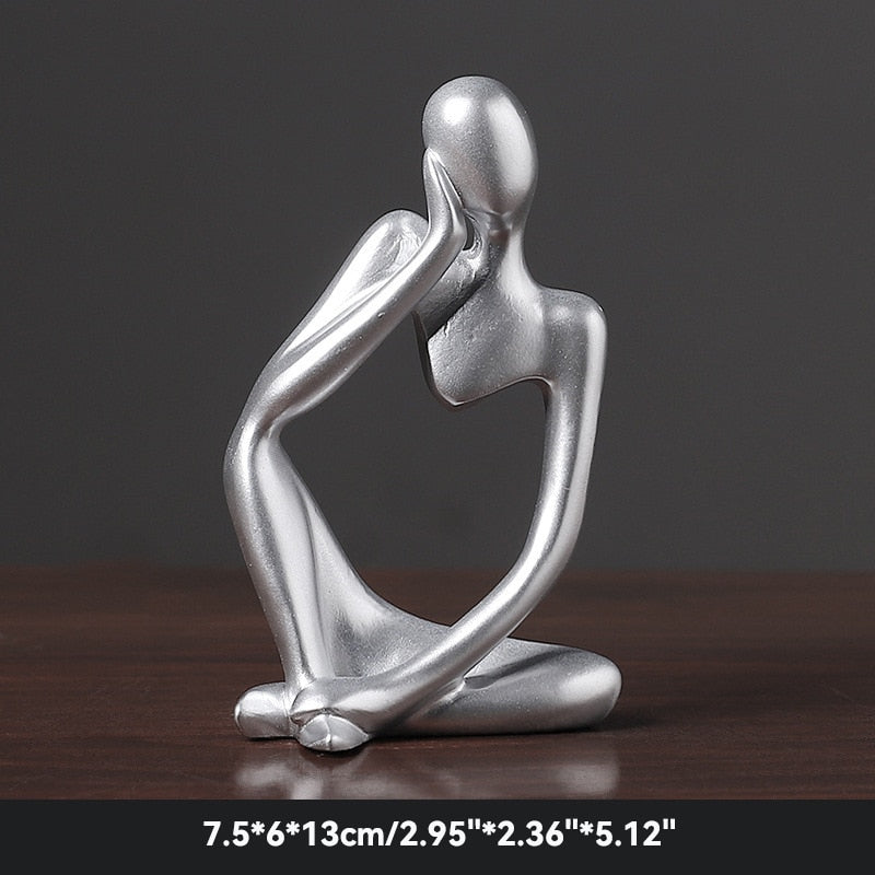 Abstract Thinker Figurines Resin Statue Sculptured Ornamental Characters For Living Room Coffee Table Mantelpiece Art Nordic Home Decor