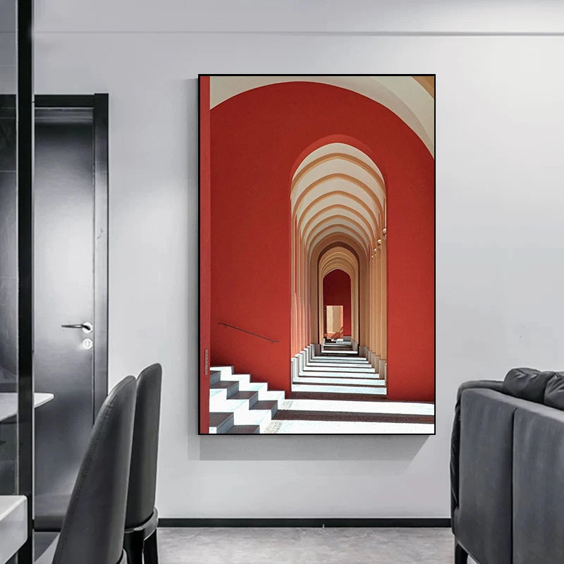 Abstract Architectural Abyss Black And White Wall Art Fine Art Canvas Prints Modern Pictures For Living Room Office Contemporary Home Decor