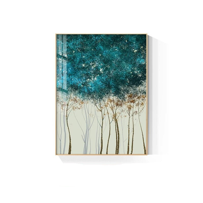 Colorful Abstract Golden Tree Blossom Wall Art Fine Art Canvas Prints Light Luxury Pictures For Living Room Dining Room Hotel Room Decor