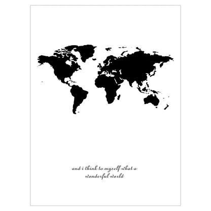 Wish Do Motivational Quote World Travel Map Wall Art Fine Art Canvas Prints Minimalist Inspirational Black White Posters For Modern Living