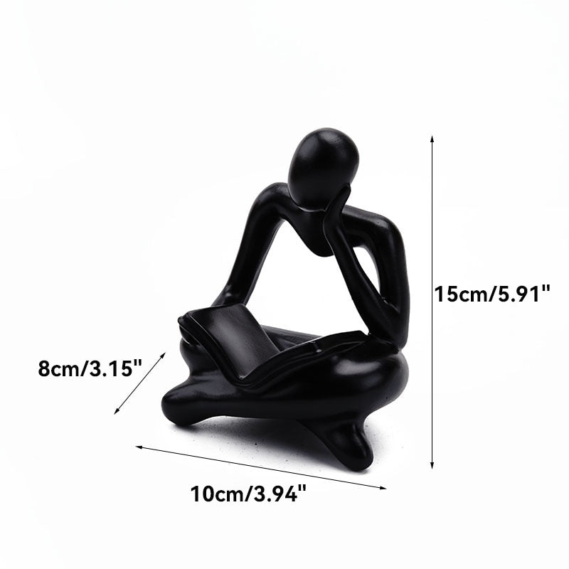 Abstract Thinker Figurines Resin Statue Sculptured Ornamental Characters For Living Room Coffee Table Mantelpiece Art Nordic Home Decor