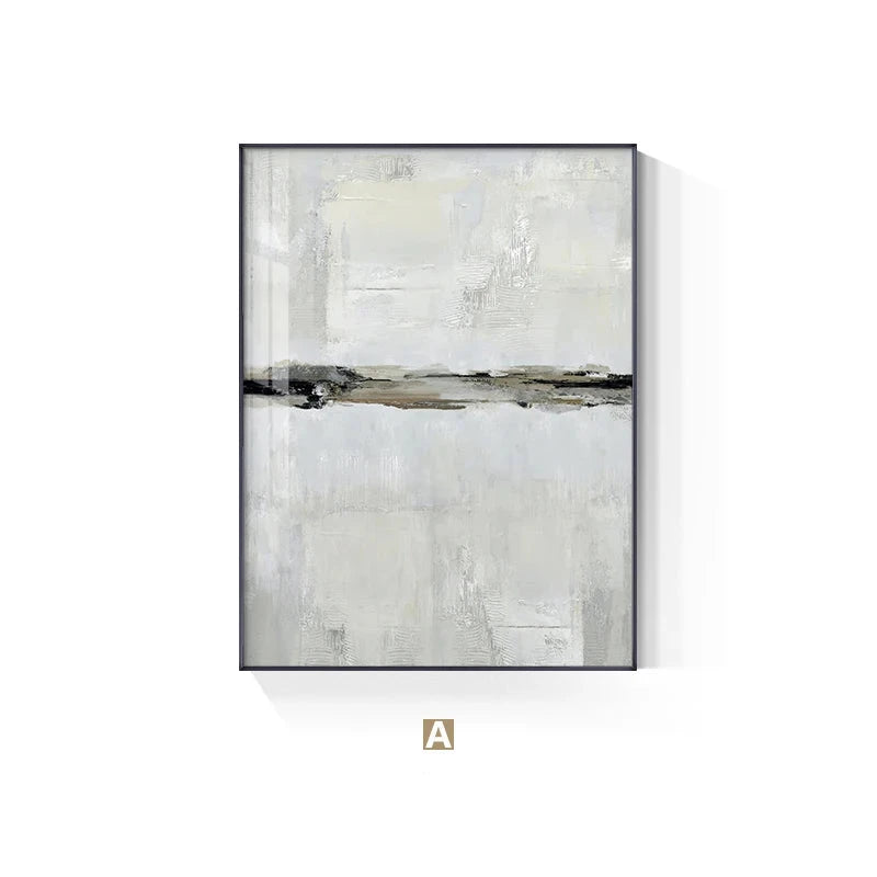 Minimalist Beige Grey Color Block Abstract Wall Art Fine Art Canvas Prints Pictures For Modern Apartment Living Room Bedroom Contemporary Home Decor