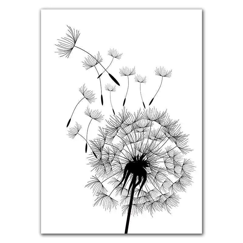 Life Is Beautiful Black & White Minimalist Floral Wall Art Fine Art Canvas Prints Modern Botanical Gallery Wall Art Inspirational Posters For Simple Living