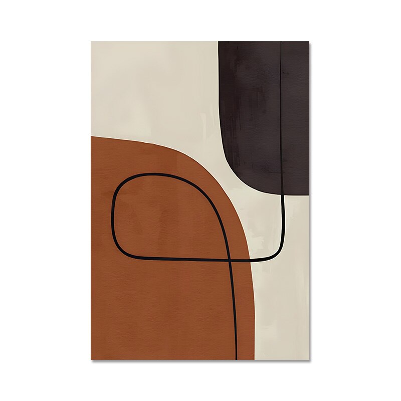 Abstract Beige Terracotta Portrait Line Art Wall Art Fine Art Canvas Prints For Modern Apartment Living Room Dining Room Home Office Decor