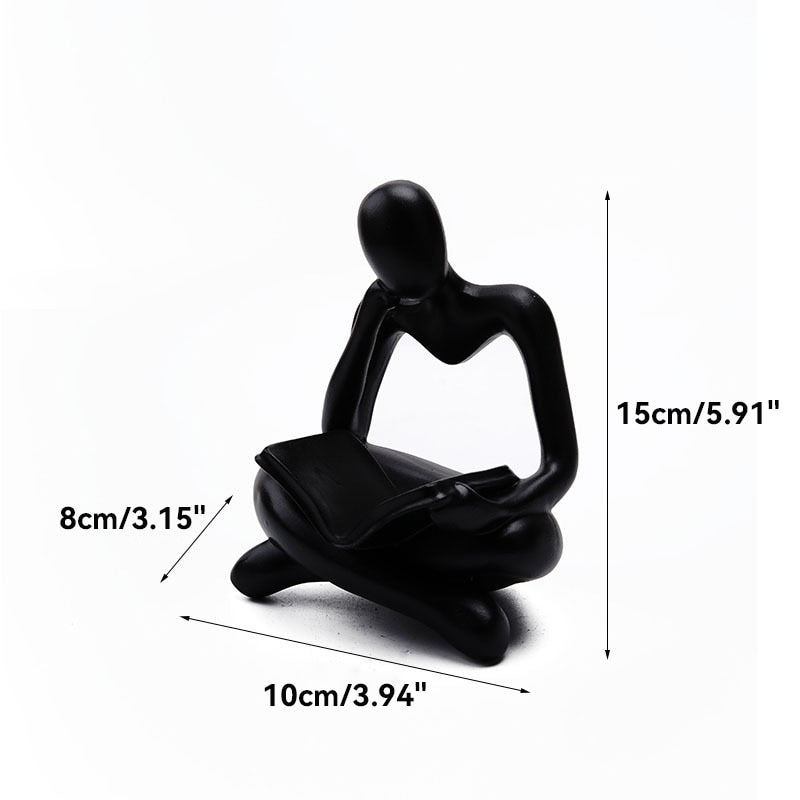 Abstract Thinker Figurines Resin Statue Sculptured Ornamental Characters For Living Room Coffee Table Mantelpiece Art Nordic Home Decor