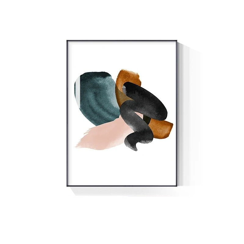 Earthy Colors Abstract Minimalist Watercolor Wall Art Fine Art Canvas Prints Pictures For Living Room Dining Room Home Office Art Decor