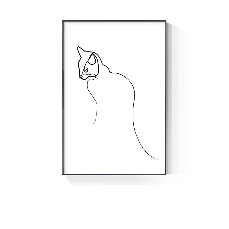 Minimalist Line Art Black White Poster Wall Art Fine Art Canvas Prints Simple Lifestyle Pictures For Bedroom Living Room Wall Decoration