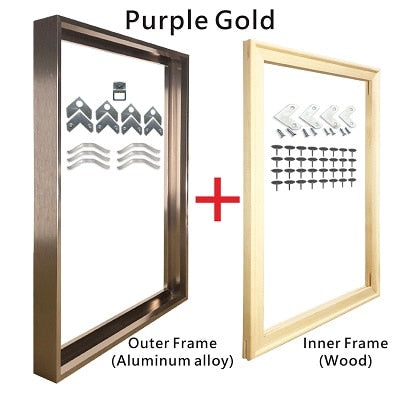 Metal Picture Frame Brushed Black Frosted White Brushed Gold Titanium Silver With Wood Inner Frame Sizes 20x30cm to 50x70cm