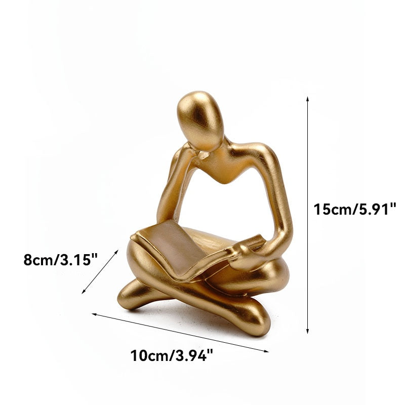 Abstract Thinker Figurines Resin Statue Sculptured Ornamental Characters For Living Room Coffee Table Mantelpiece Art Nordic Home Decor