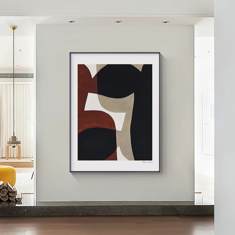 Modern Earthy Tones Abstract Wall Art Fine Art Canvas Prints Pictures For Contemporary Apartment Living Room Home Office Art Decor