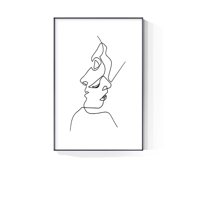 Minimalist Line Art Black White Poster Wall Art Fine Art Canvas Prints Simple Lifestyle Pictures For Bedroom Living Room Wall Decoration