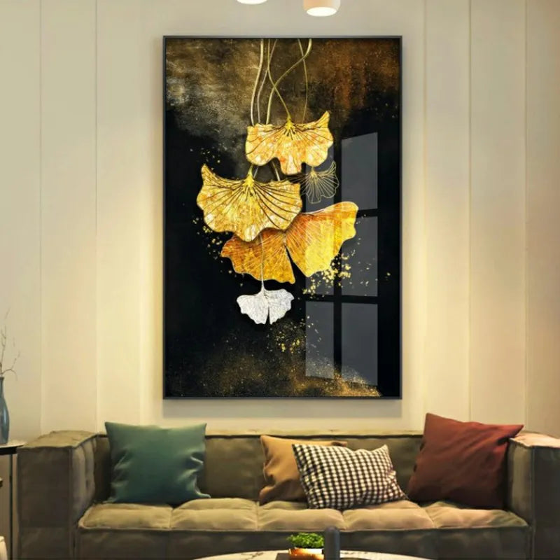 Abstract Black Golden Rings Wall Art Fine Art Canvas Prints Modern Aesthetics Pictures For Living Room Office Boutique Hotel Room Decor