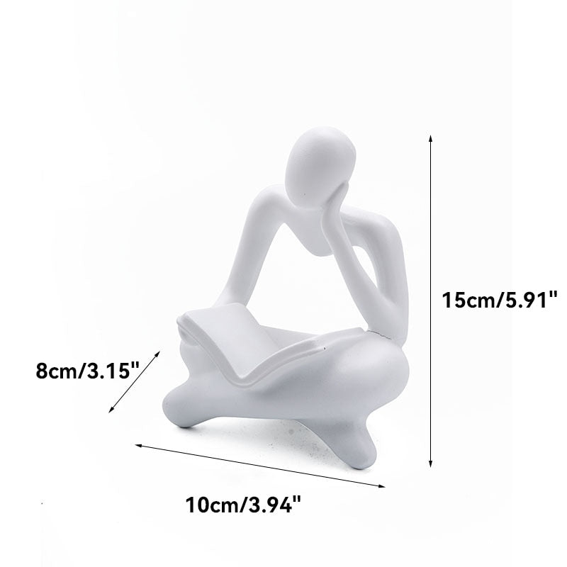 Abstract Thinker Figurines Resin Statue Sculptured Ornamental Characters For Living Room Coffee Table Mantelpiece Art Nordic Home Decor