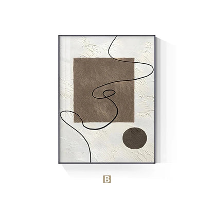 Minimalist Abstract Geometry Wall Art Fine Art Canvas Prints Neutral Colors Abstract Pictures For Modern Living Room Dining Room Bedroom Art Decor