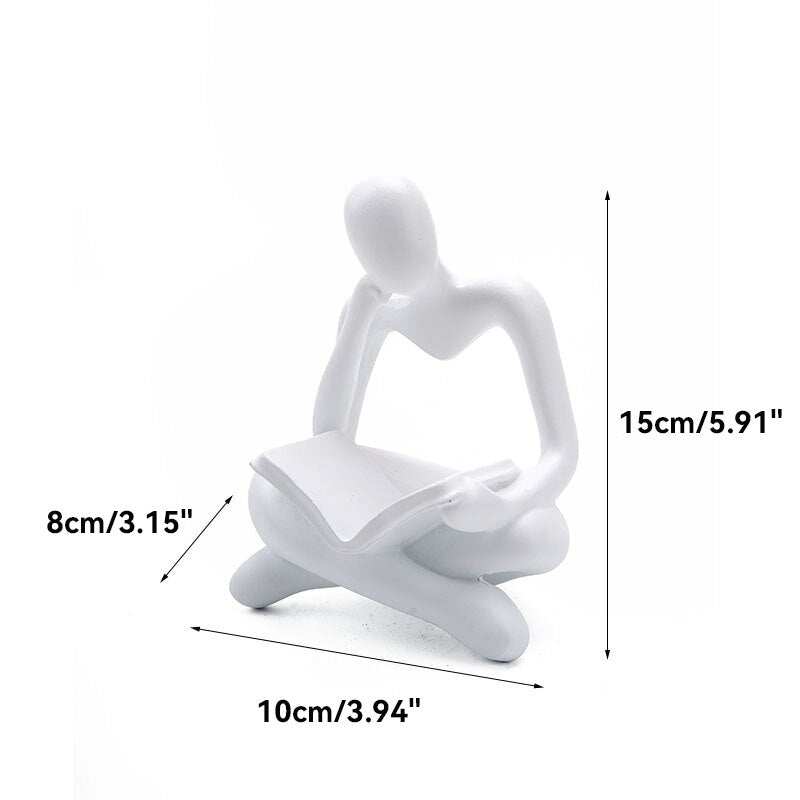 Abstract Thinker Figurines Resin Statue Sculptured Ornamental Characters For Living Room Coffee Table Mantelpiece Art Nordic Home Decor