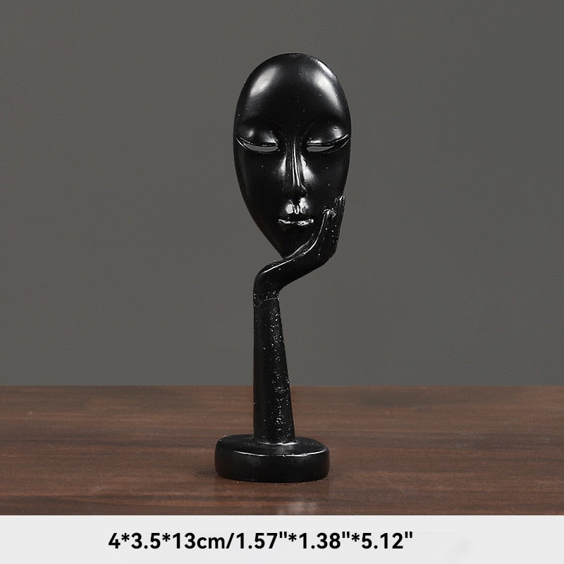 Abstract Thinker Figurines Resin Statue Sculptured Ornamental Characters For Living Room Coffee Table Mantelpiece Art Nordic Home Decor