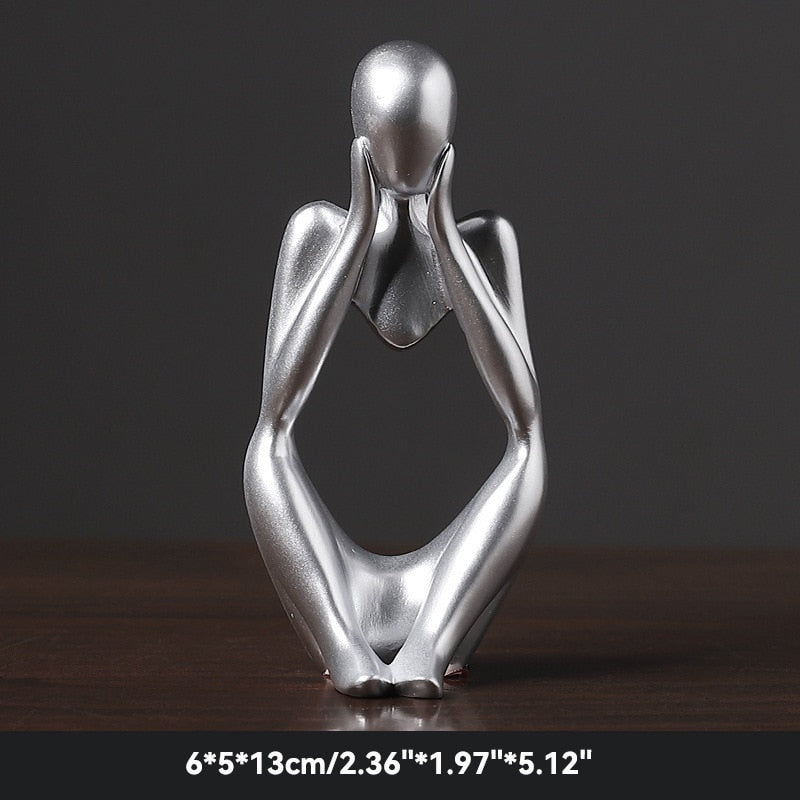 Abstract Thinker Figurines Resin Statue Sculptured Ornamental Characters For Living Room Coffee Table Mantelpiece Art Nordic Home Decor
