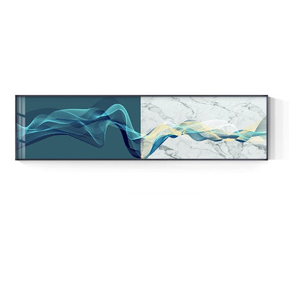 Flowing Lines Abstract Geometric Wide Format Wall Art Fine Art Canvas Print For Living Room Bedroom Picture For Above The Bed