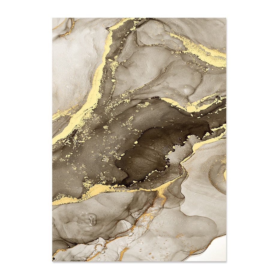 Modern Abstract Black Beige Liquid Marble Wall Art Fine Art Canvas Prints Pictures For Living Room Bedroom Light Luxury Home Decor