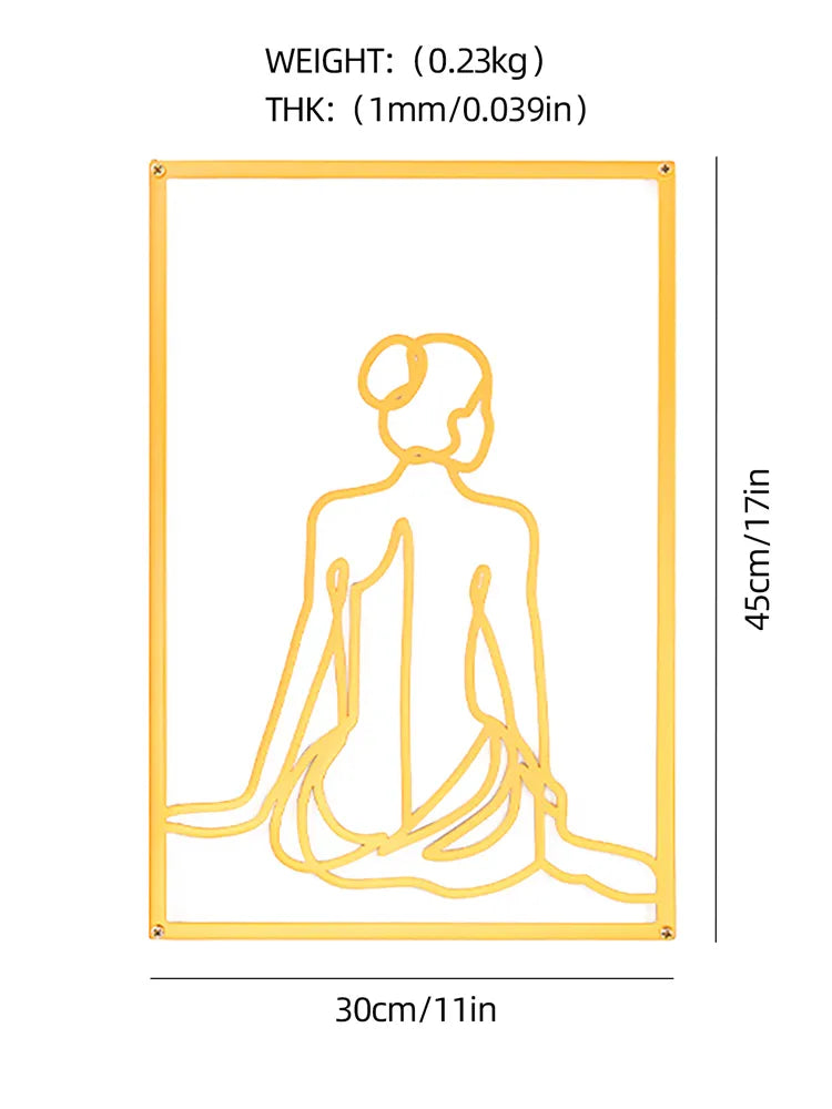 Simple Metalwork Line Art Figure Art Abstract Minimalist Wall Decoration For Bedroom Living Room Scandinavian Home Interior Decor