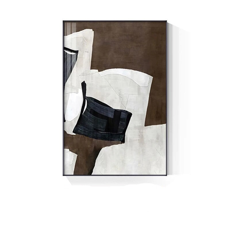 Abstract Geometric Color Block Wall Art Fine Art Canvas Prints Modern Neutral Color Pictures For Living Room Home Office Hotel Room Decor