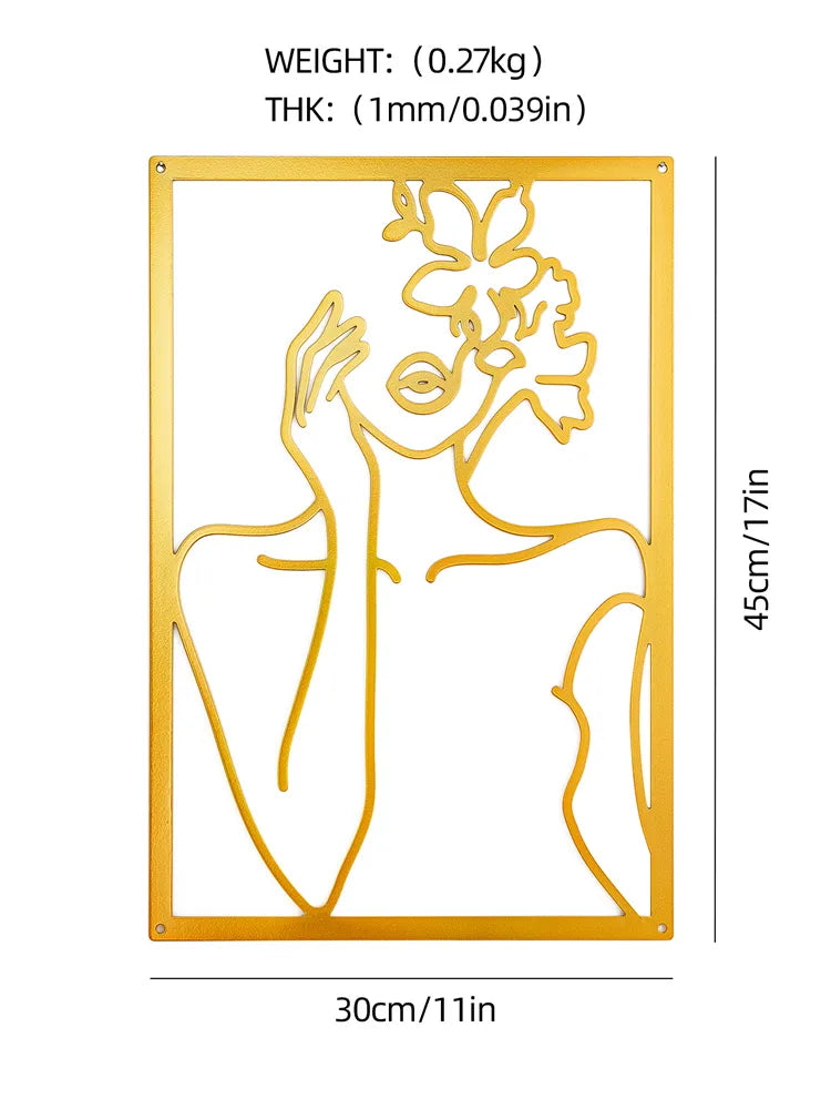 Simple Metalwork Line Art Figure Art Abstract Minimalist Wall Decoration For Bedroom Living Room Scandinavian Home Interior Decor