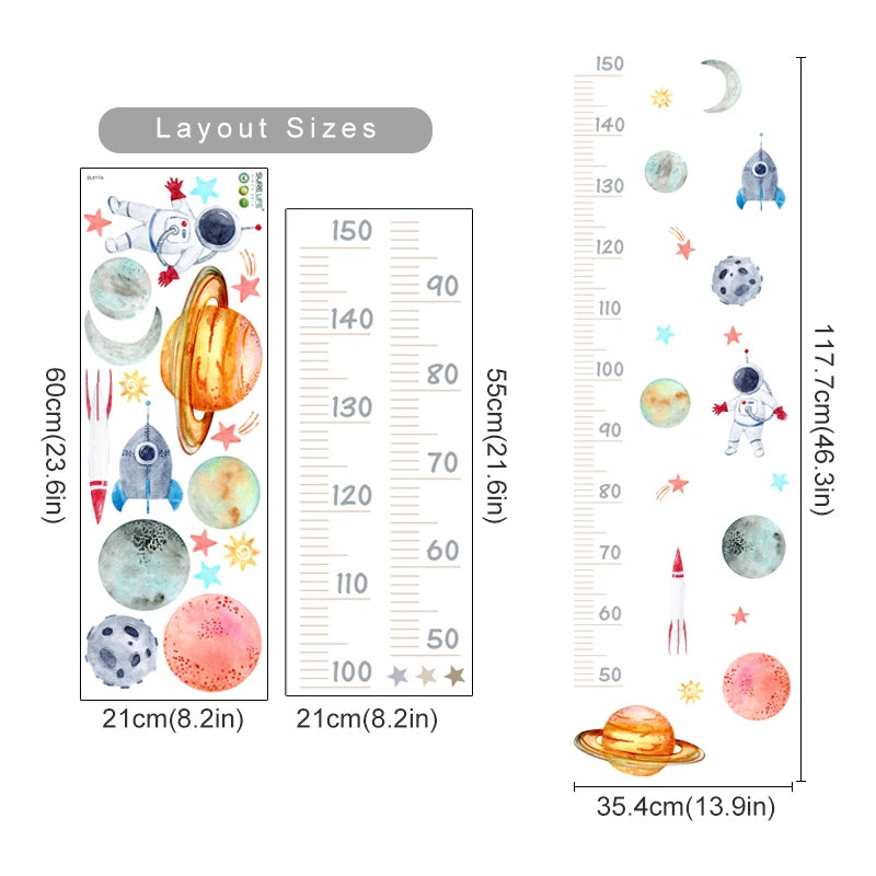 Cute Woodland Animals Height Measurement Wall Sticker For Nursery Room Removable Peel & Stick PVC Wall Decal For Creative Kid's Room Decor