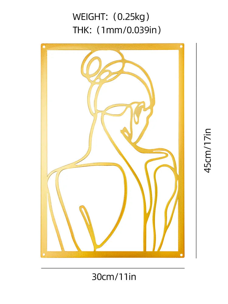 Simple Metalwork Line Art Figure Art Abstract Minimalist Wall Decoration For Bedroom Living Room Scandinavian Home Interior Decor