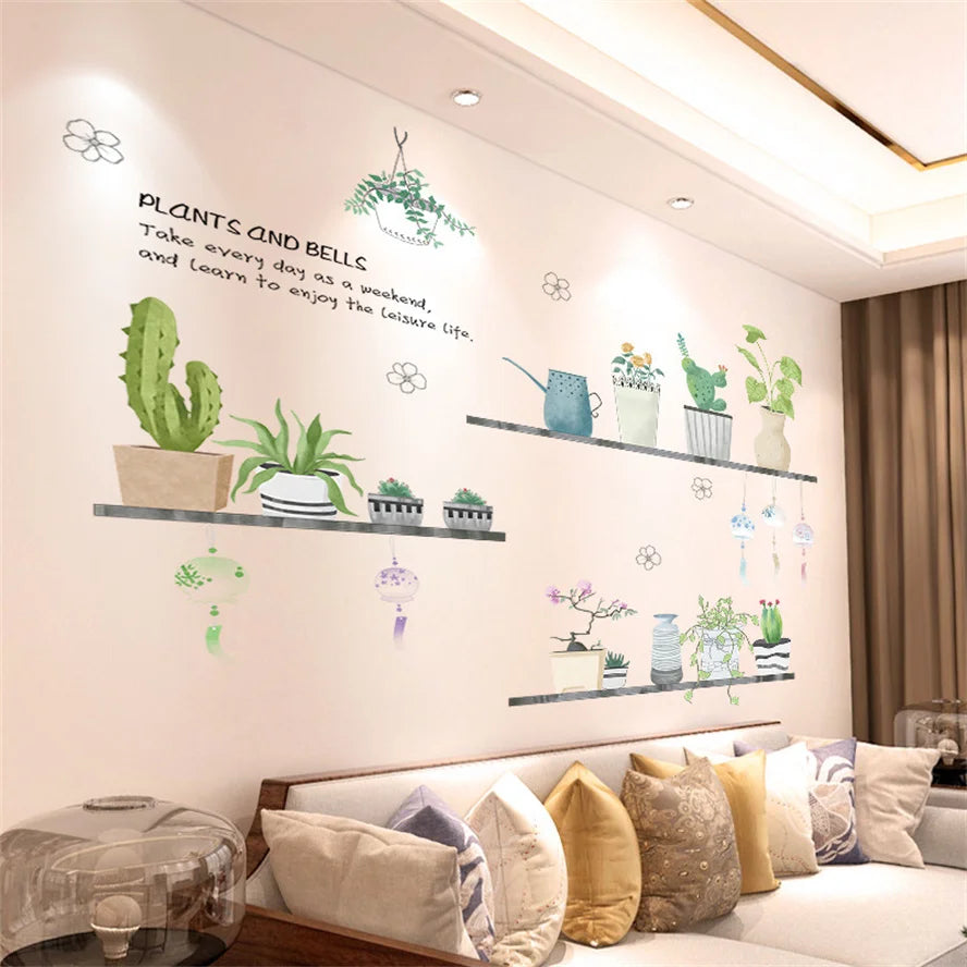 Colorful Floral Vinyl Wall Mural Wall Sticker For Living Room Bedroom Kid's Room Removable PVC Wall Decals For Creative DIY Home Decor