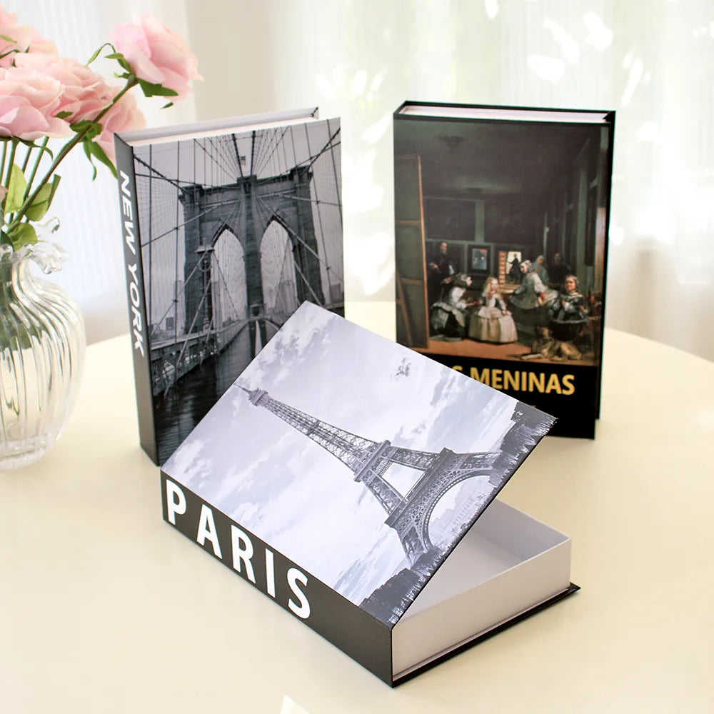 London Paris Tokyo New York Fashion Faux Books Coffee Table Decor Book Boxes Storage Ornamental Decoration For Modern Home Decor
