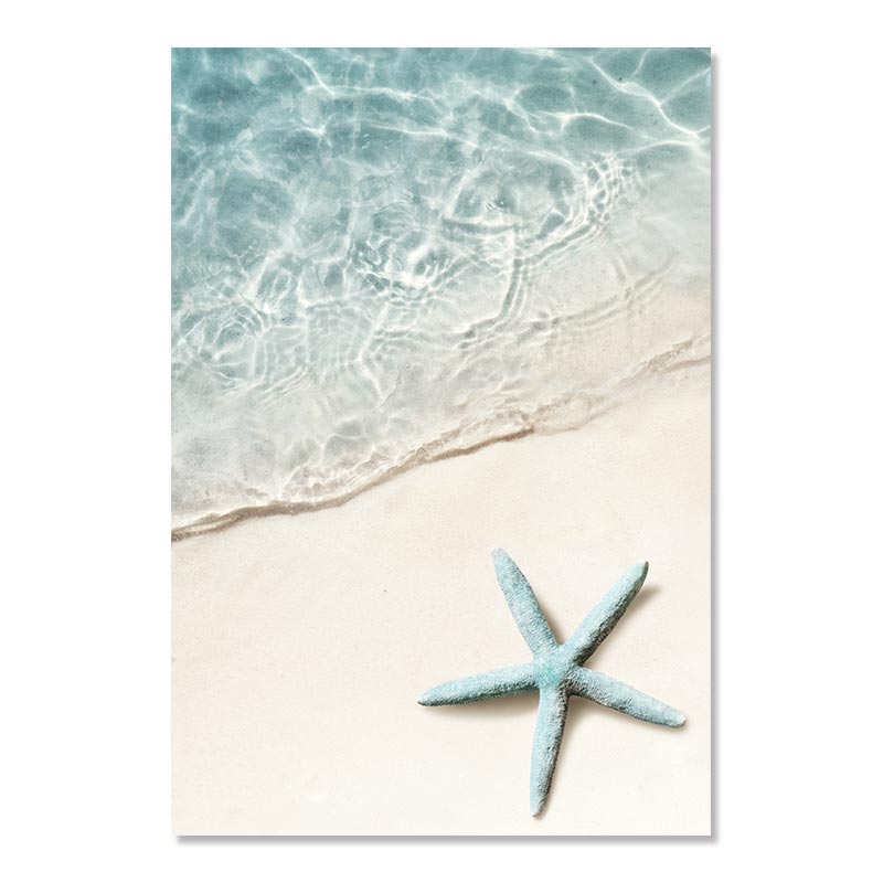 Beach Sea Ocean Poster Wall Art Canvas Painting Bridge Leaves Turtle Seagull Print Vibrant Summer Picture Nordic Home Decoration