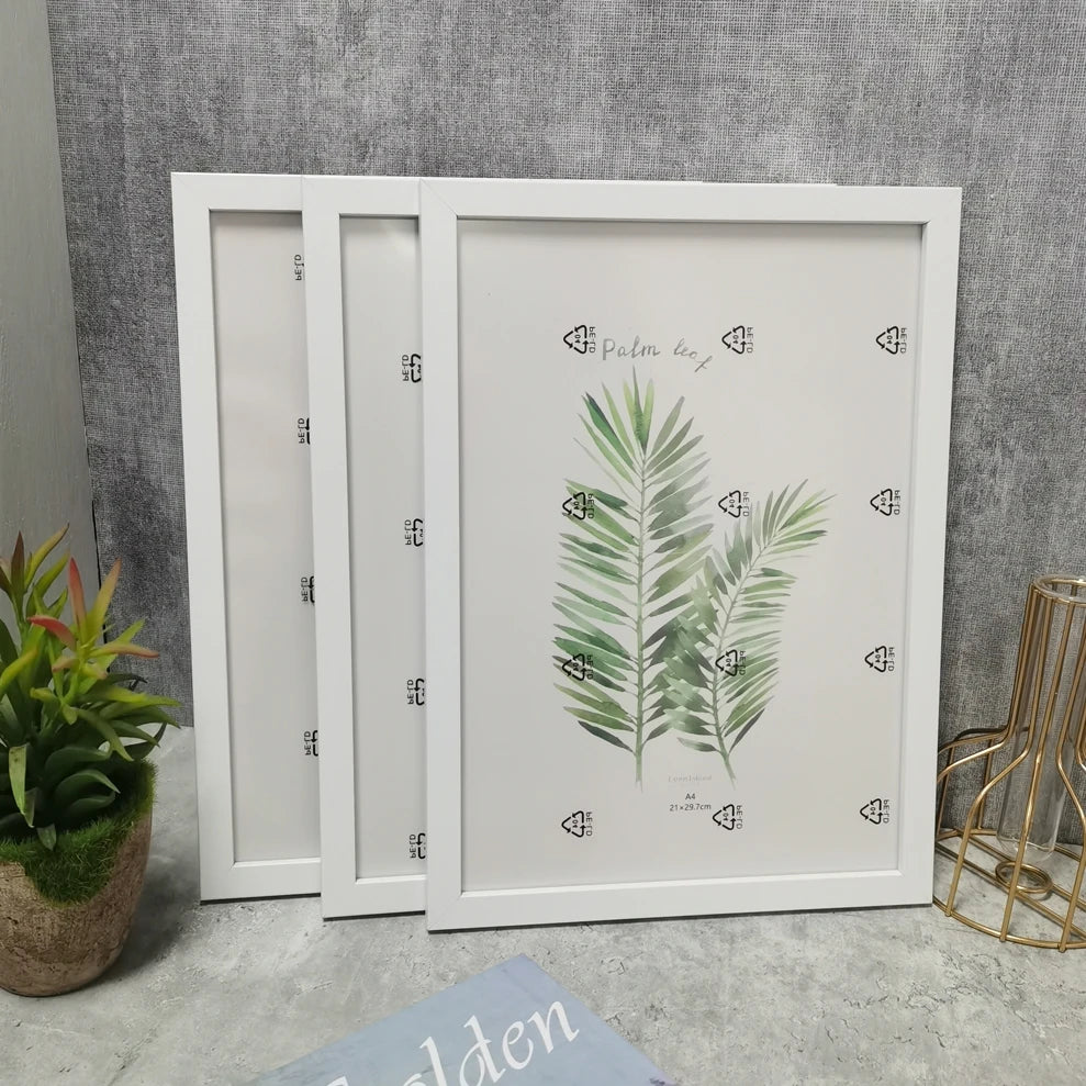 3Pcs Wooden Picture Frame For Canvas Prints Nordic Style Black White Natural Wood Photo Frame For 21x30cm 20x25cm 15x20cm 13x18cm Canvas Prints