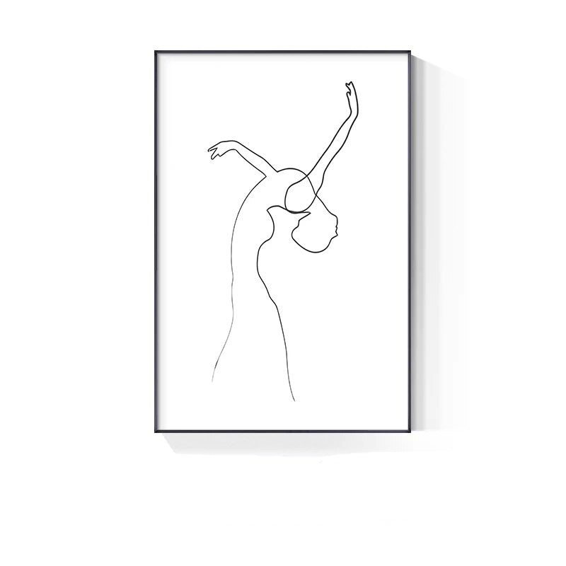 Minimalist Line Art Black White Poster Wall Art Fine Art Canvas Prints Simple Lifestyle Pictures For Bedroom Living Room Wall Decoration