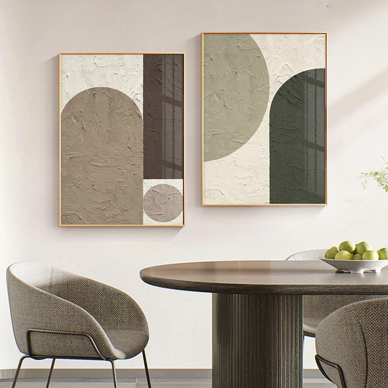 Scandinavian Geometric Abstract Wall Art Fine Art Canvas Prints Neutral Colors Pictures For Living Room Bedroom Art For Modern Apartment