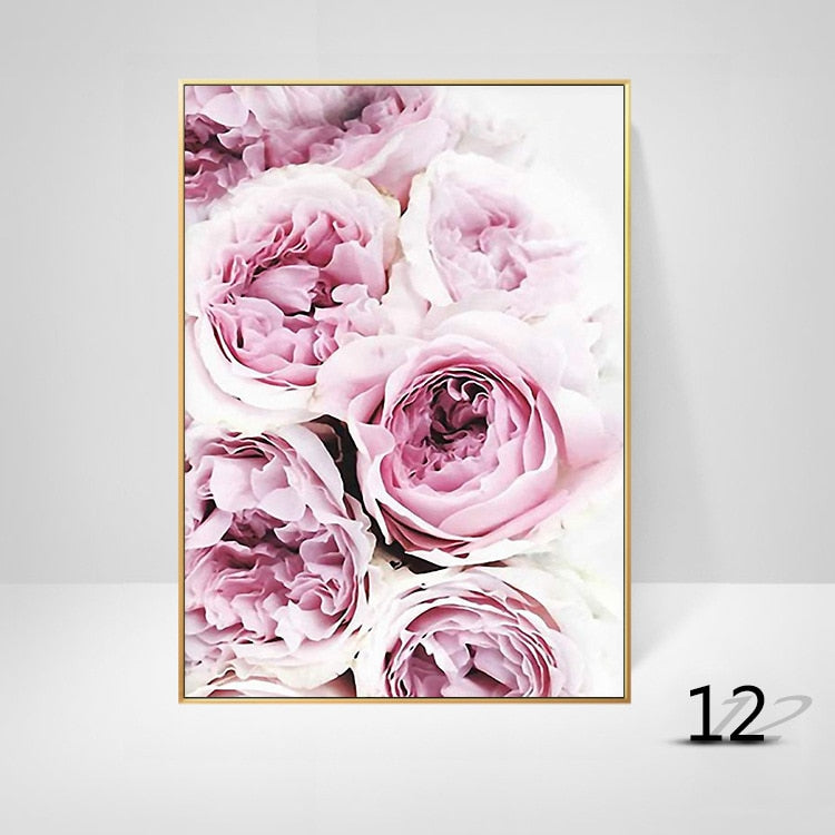 Pink Rose Peony Inspirational Quote Wall Art Fine Art Canvas Prints Modern Botany Fashion Pictures For Living Room Bedroom Art Decor