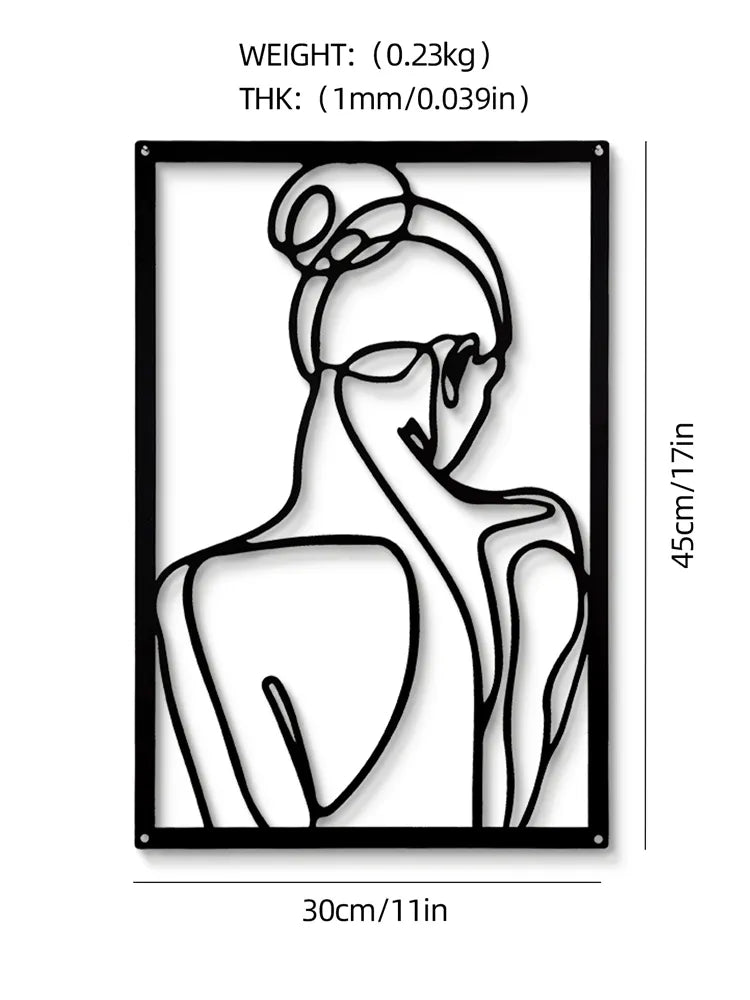 Simple Metalwork Line Art Figure Art Abstract Minimalist Wall Decoration For Bedroom Living Room Scandinavian Home Interior Decor