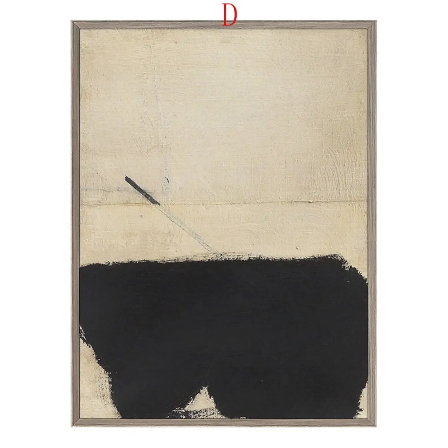 Hand Painted Modern Abstract Beige Black Minimalist Wall Art For Living Room Bedroom Home Office Decor - Acrylic Painting On Canvas