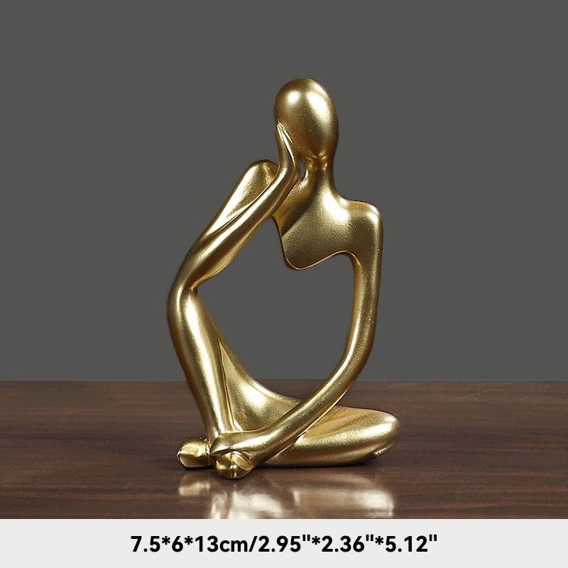 Abstract Thinker Figurines Resin Statue Sculptured Ornamental Characters For Living Room Coffee Table Mantelpiece Art Nordic Home Decor