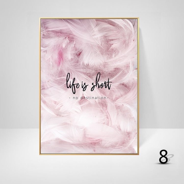Pink Rose Peony Inspirational Quote Wall Art Fine Art Canvas Prints Modern Botany Fashion Pictures For Living Room Bedroom Art Decor