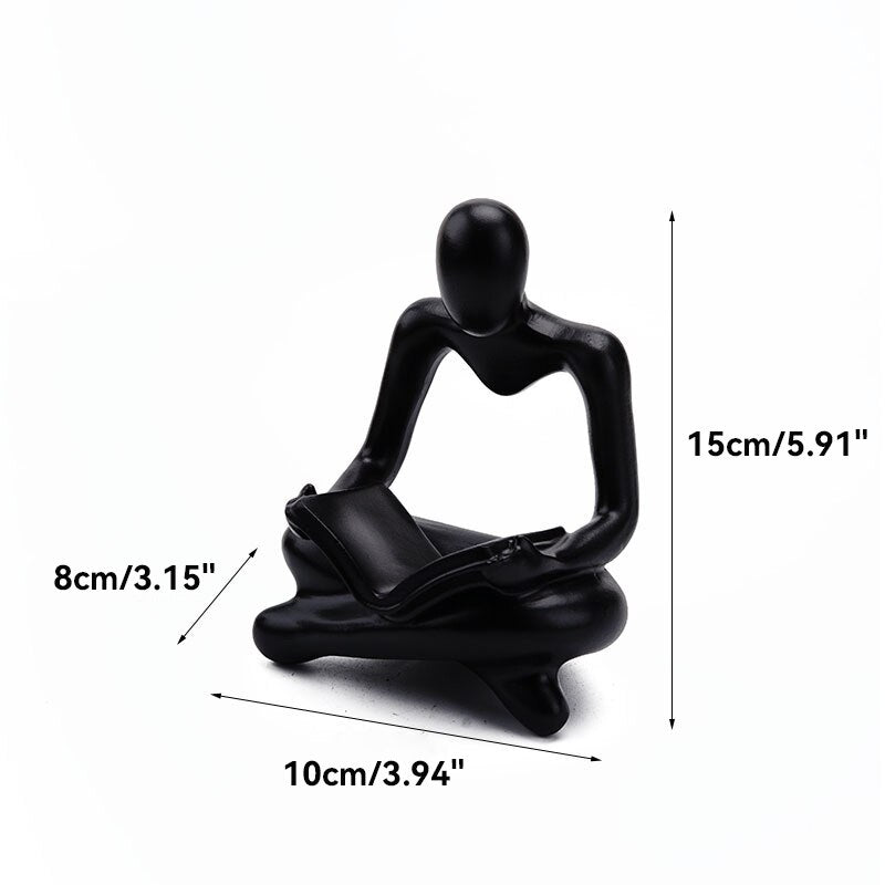 Abstract Thinker Figurines Resin Statue Sculptured Ornamental Characters For Living Room Coffee Table Mantelpiece Art Nordic Home Decor