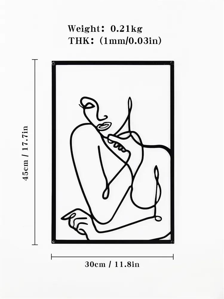 Simple Metalwork Line Art Figure Art Abstract Minimalist Wall Decoration For Bedroom Living Room Scandinavian Home Interior Decor