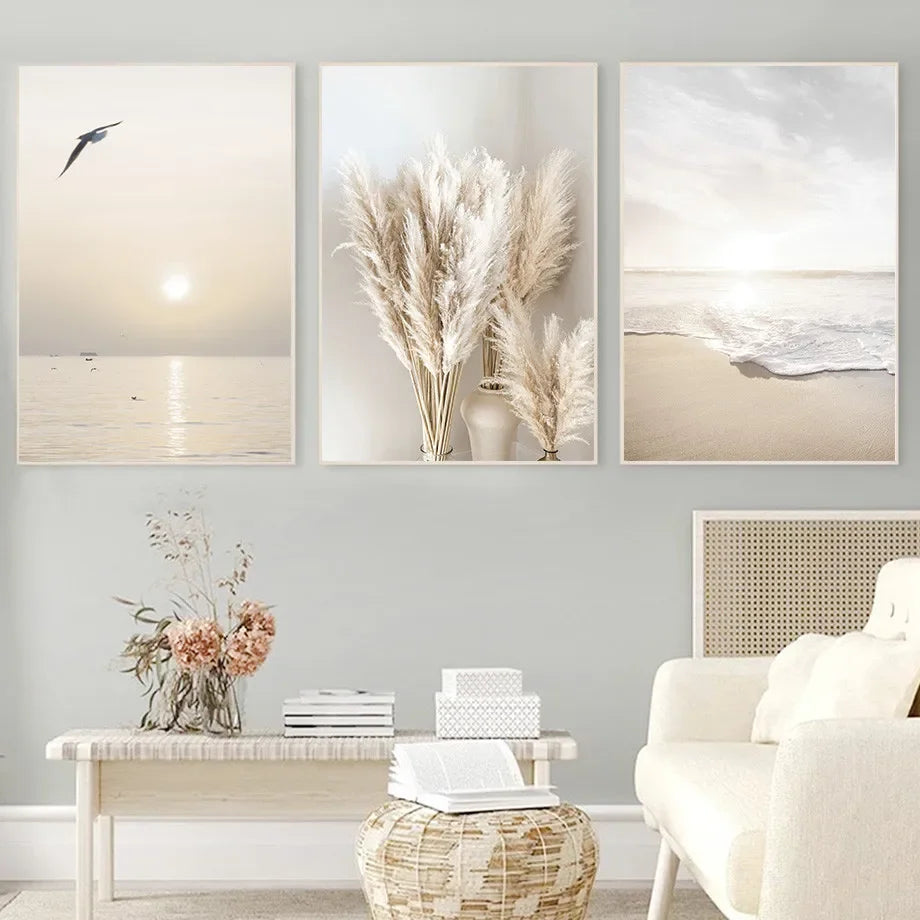 Tropical Sunset Beach Scenes Modern Landscape Wall Art Fine Art Canvas Prints Nordic Gallery Wall Pictures For Living Room Bedroom Home Art Decor