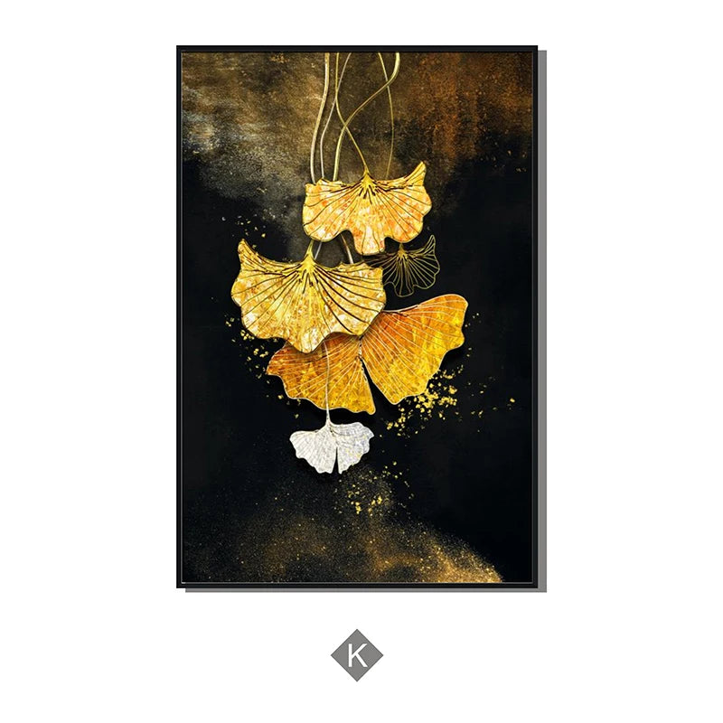 Abstract Black Golden Rings Wall Art Fine Art Canvas Prints Modern Aesthetics Pictures For Living Room Office Boutique Hotel Room Decor
