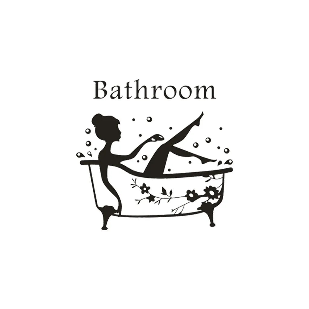 Beauty Bathroom Wall Decals Removable Peel & Stick Self Adhesive Wall Stickers For Bathroom Shower Room WC Washroom Wall Decor