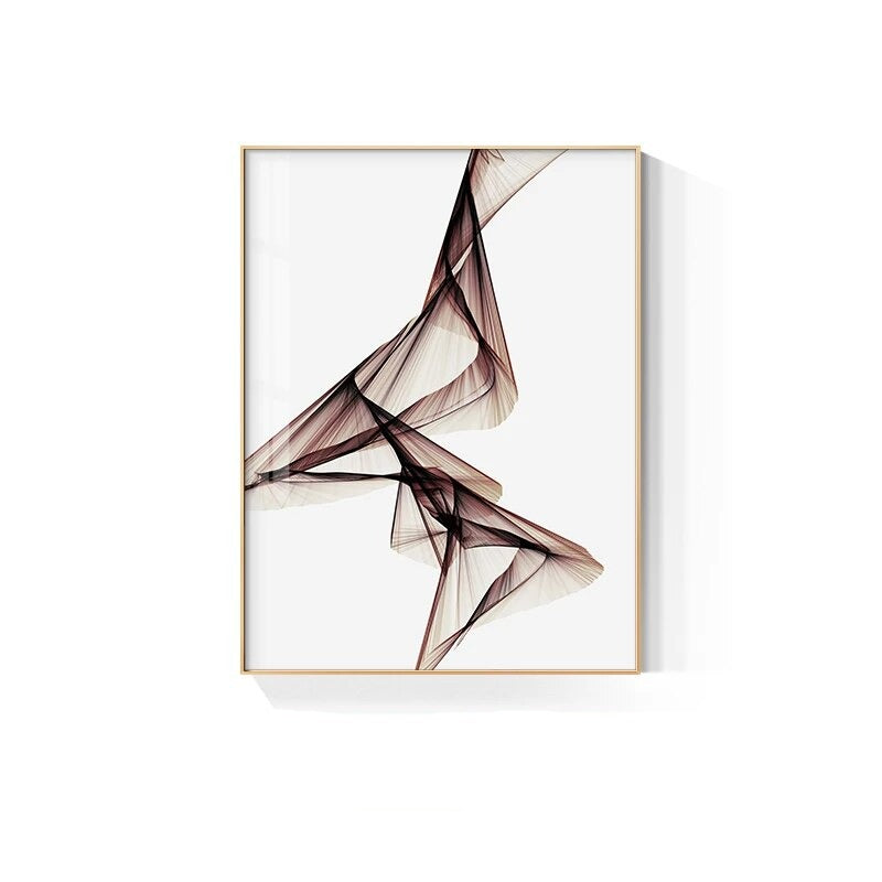 Abstract Twisted Flowing Lines Wall Art Fine Art Canvas Prints Minimalist Pictures For Modern Apartment Living Room Home Office Decor