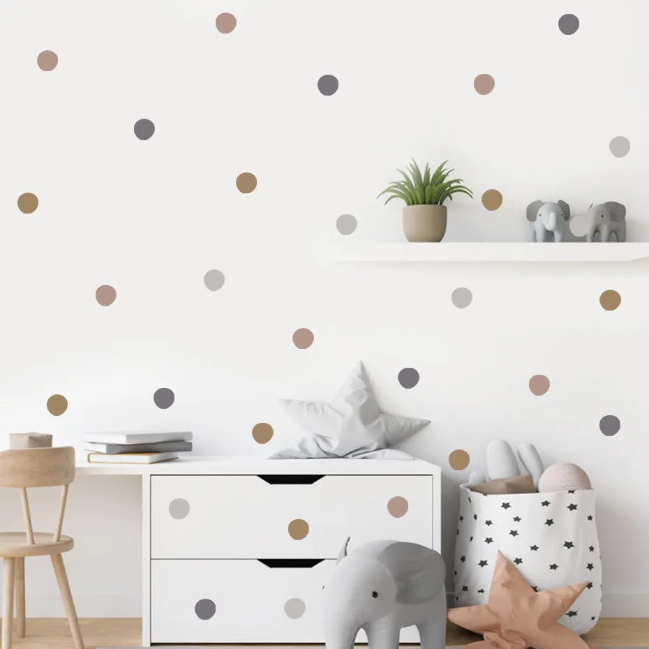 Colorful Polka Dot Wall Stickers For Nursery Room Removable Peel & Stick PVC Wall Decals For Children's Bedroom Playroom Creative DIY Home Decor