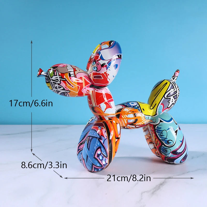 Colorful Balloon Dog Figurines Artistic Animal Statues for Living Room Coffee Table Cute Trendy Ornaments For Desktop Decoration