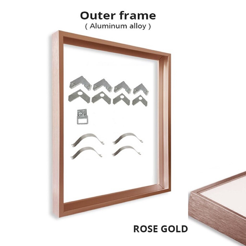 Brushed Aluminium Gold Black Silver Rose Gold Metal Picture Frame For Oil Paintings Photos Canvas Prints Frame Sizes 20x30cm 30x40cm 40x50cm